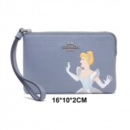 COACH 코치 Disney X 미디엄 Id Zip 지갑 With Cinderella Periwinkle C3361