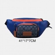 COACH 코치 트랙 벨트백 인 시그니쳐 캔버스 위드 코치 패치 C4140