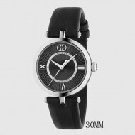Gucci 구찌 모델 2000 시계, 30mm - 블랙 가죽 814051I18G08489