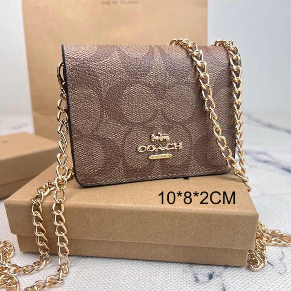 블링크,COACH 코치 미니 월렛 체인 크로스백 C6650khaki