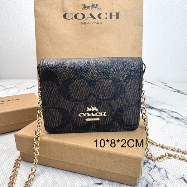 블링크,COACH 코치 미니 월렛 체인 크로스백 C6650brown
