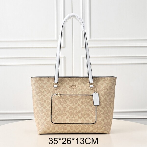 블링크,COACH 코치 여성가방 Gallery Tote 34 숄더백 토트백 쇼핑백 CAZ00light-khaki-white