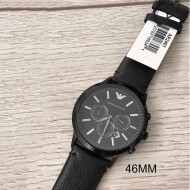 Emporio Armani 엠포리오 아르마니 가죽 크로노그래프 남성 시계 AR2461