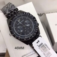 Emporio Armani 엠포리오 아르마니 남성 블랙 다이얼 크로노그래프 스틸 스트랩 남성용 시계 AR5989