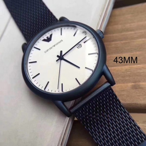 블링크,엠포리오아르마니 남성시계 루이지 쿼츠 블루 43mm 매쉬 스트랩 AR11025