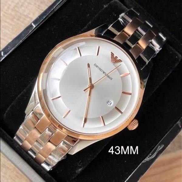 블링크,Emporio Armani 엠포리오 아르마니 남성 실버 다이얼 스틸 스트랩 남성용 시계 - AR11044