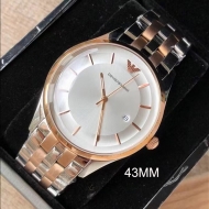 Emporio Armani 엠포리오 아르마니 남성 실버 다이얼 스틸 스트랩 남성용 시계 - AR11044