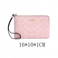 코치 코너 지퍼 리스트렛시그니처 캔버스 CAQ75pink 올리브