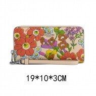 코치 CR930 롱 지퍼 어라운드 지갑 플로럴 프린트 아이보리 멀티