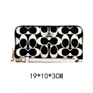 코치 뉴 볼드 시그니처 롱 지퍼 어라운드 지갑 캔버스 CP409black