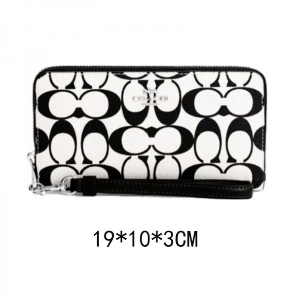 블링크,코치 뉴 볼드 시그니처 롱 지퍼 어라운드 지갑 캔버스 CP409white