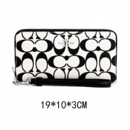 코치 뉴 볼드 시그니처 롱 지퍼 어라운드 지갑 캔버스 CP409white