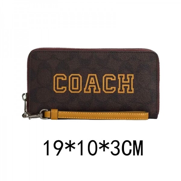 블링크,코치 초크 멀티 시그니처 코팅 캔버스 롱 지퍼 어라운드 지갑 CB856yellow