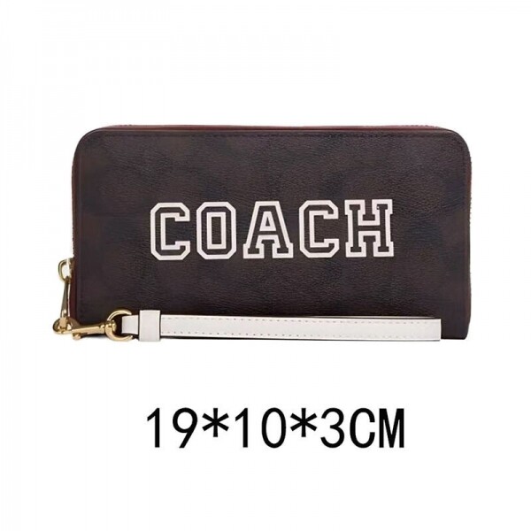 블링크,코치 초크 멀티 시그니처 코팅 캔버스 롱 지퍼 어라운드 지갑 CB856white