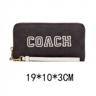 코치 초크 멀티 시그니처 코팅 캔버스 롱 지퍼 어라운드 지갑 CB856white