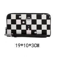 코치 COACH CR622black OS 여자 지갑 지퍼 체커보드 손목 스트랩 장지갑