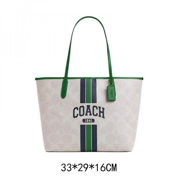 블링크,코치 시티 토트백 시그니처 캔버스 그래픽 CBI79white 초크 켈리