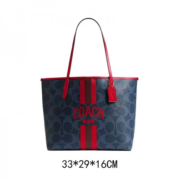 블링크,코치 시티 토트백 시그니처 캔버스 그래픽 CBI79navy 초크 켈리