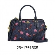 코치 로완 사첼백 시그니처 캔버스 체리 프린트 CY692navy