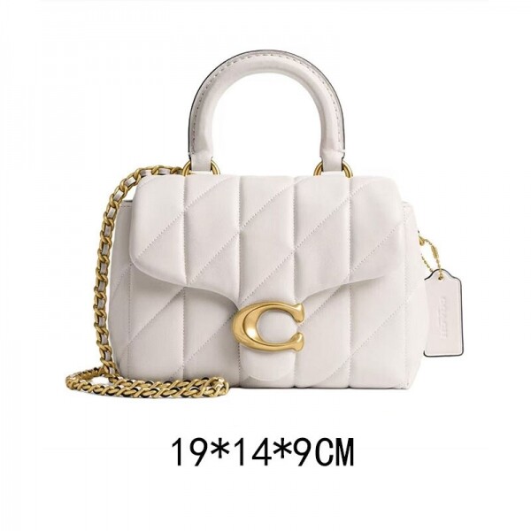 블링크,코치 태비 탑 핸들 백 위드 퀼팅 CCC12white
