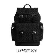 코치 스프린트 백팩 시그니처 데님 CAJ57 실버/블랙