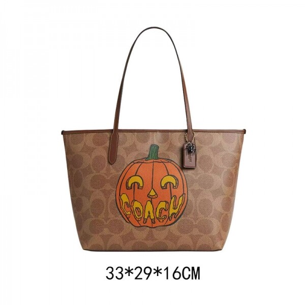 블링크,코치 시티 할로윈 토트백 CCE70 골드 탄 멀티