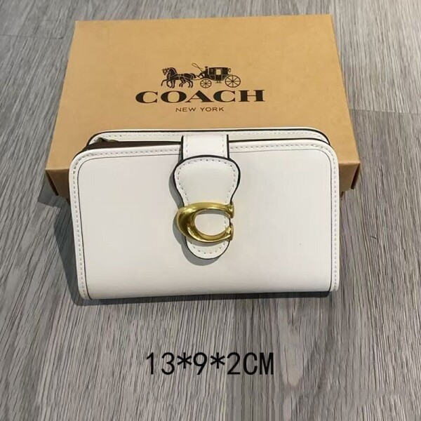 블링크,COACH Tabby Medium Wallet CA193white Brass/Black