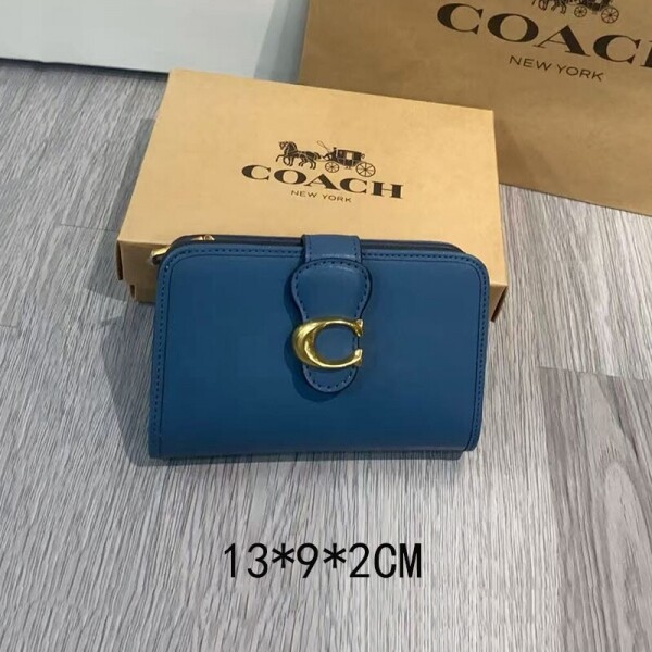 블링크,COACH Tabby Medium Wallet CA193blue Brass/Black