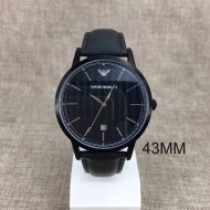 Emporio Armani 엠포리오 아르마니 남성 다크블루 다이얼 블루 레더 밴드 남성용 시계 - AR2479