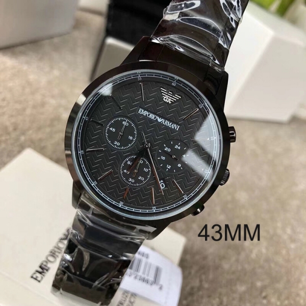 블링크,엠포리오 아르마니 블랙 크로노그래프 쿼츠 시계 AR2485