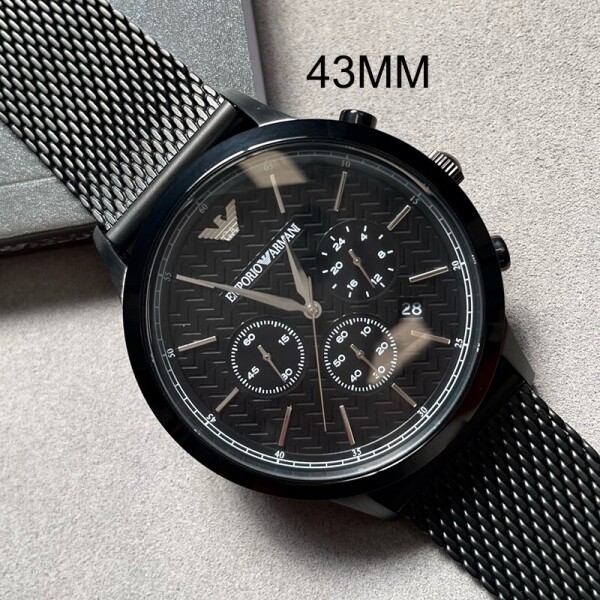 블링크,알마니시계 엠포리오 아르마니 남성용 레나토 크로노그래프 블랙 AR2498