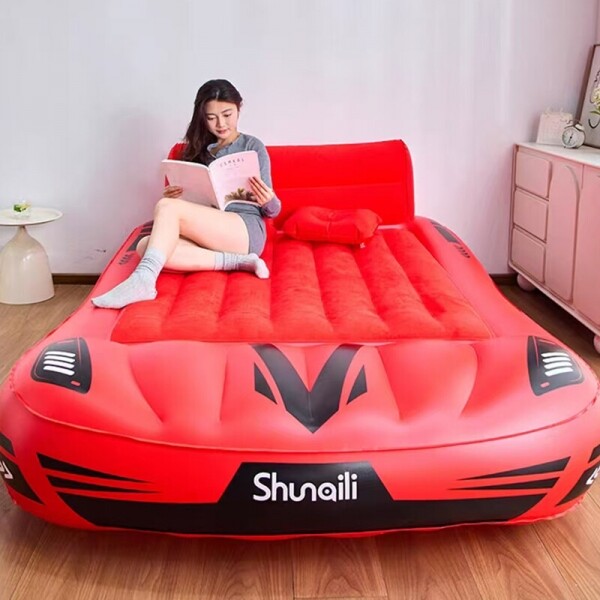 블링크,토토로 에어매트 캐릭터 침대 여행용 캠핑용 커플용 카모양공기매트 레드