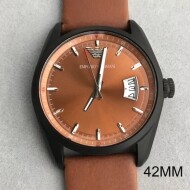 Emporio Armani 엠포리오 아르마니 AR6080 맨즈 Tazio 매트 코냑 레져 스트랩 워치