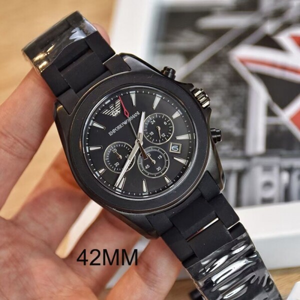 블링크,엠포리오 아르마니 남성 블랙 다이얼 블랙 우레탄 밴드 남성용 시계 - AR6092