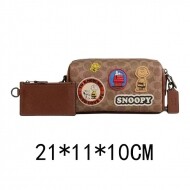 COACH 코치 X 피너츠 액슬 크로스바디 백 인 시그니처 캔버스 위드 패치 CBS96 QBTAM