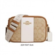 코치 스트라이프 캔버스 시그니처 제이미 카메라 크로스백 CT255