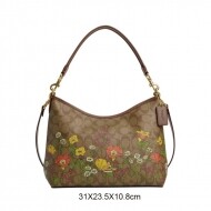 COACH 코치 로럴 숄더백 시그니처 캔버스 플로럴 프린트 CR150