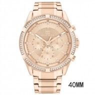 토미 힐피거 1782558 여성용 스테인리스 스틸 케이스 링크 브레이슬릿 시계 색상 카네이