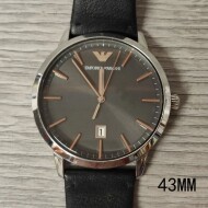Armani 엠포리오 아르마니 남성용 알마니시계 블랙 43mm 가죽시계 AR11277