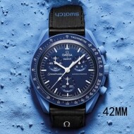 스와치 시계 스와치 x 오메가 바이오세라믹 문스와치 미션 투 넵튠 문샤인 문 SO33N101