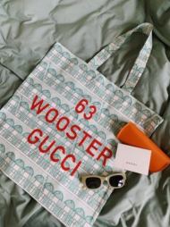 구찌 Wooster Bookstore 구찌 에코백 쇼핑백 캔버스 토트백