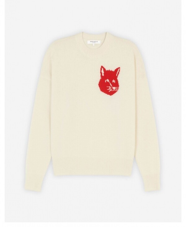 위핑,메종키츠네 레드 폭스헤드 니트 Maison Kitsune