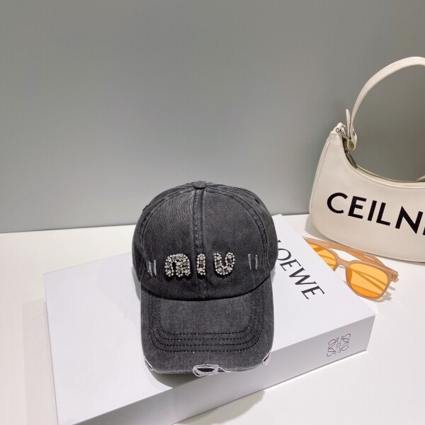 위핑,미우미우 데님 볼캡 베이스볼캡 모자 244277  MIUMIU