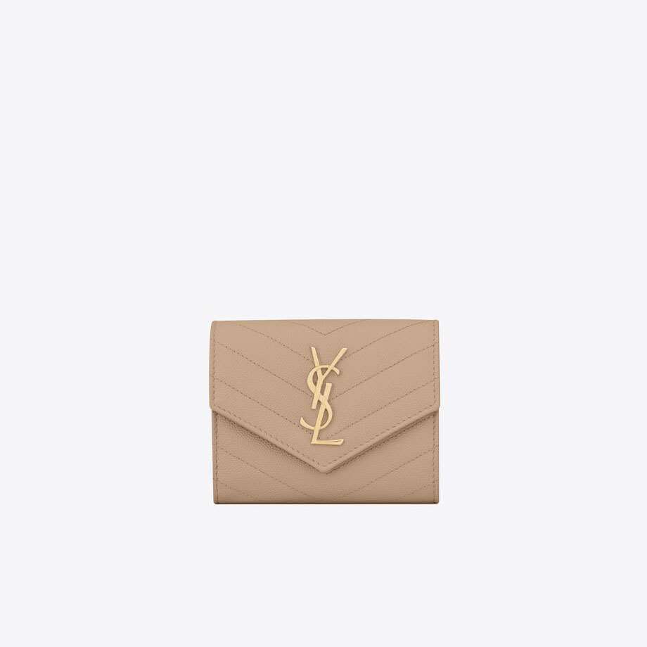 생로랑 골드톤 YSL 3단 반지갑 403943