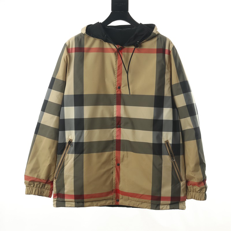 버버리 Burberry 라지 체크 더블 페이스 후드 재킷