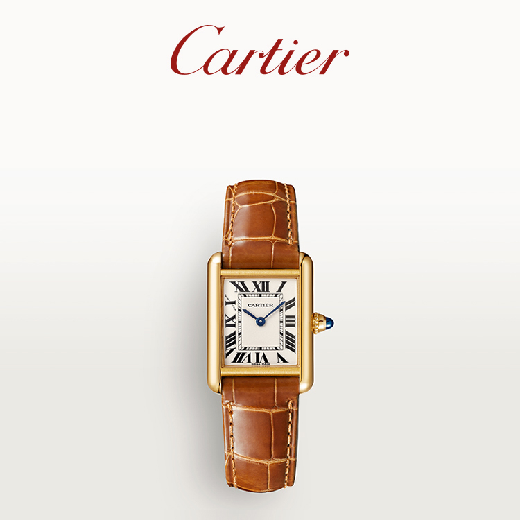 까르띠에 Cartier 탱크 루이 까르띠에 시계 골드 스트랩 쿼츠 시계 24mm