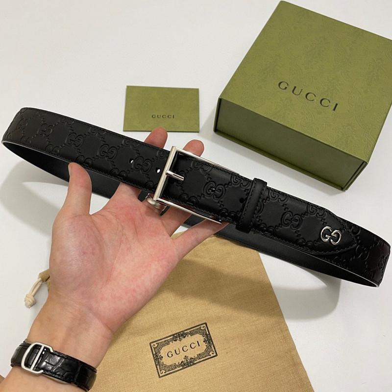 구찌 Gucci 암소 가죽 양각 패션 남성 벨트